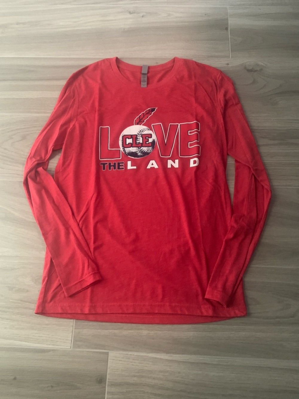 Next Level Apparel Red Long Sleeve "LOVE THE LAND" Tee